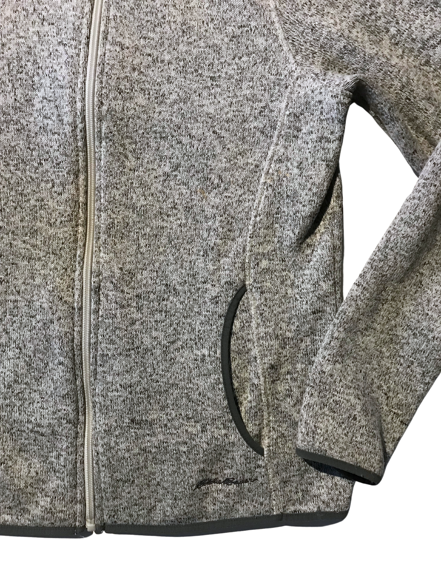 Eddie Bauer Heathered Fleece Grey Women's Zip Jacket Medium