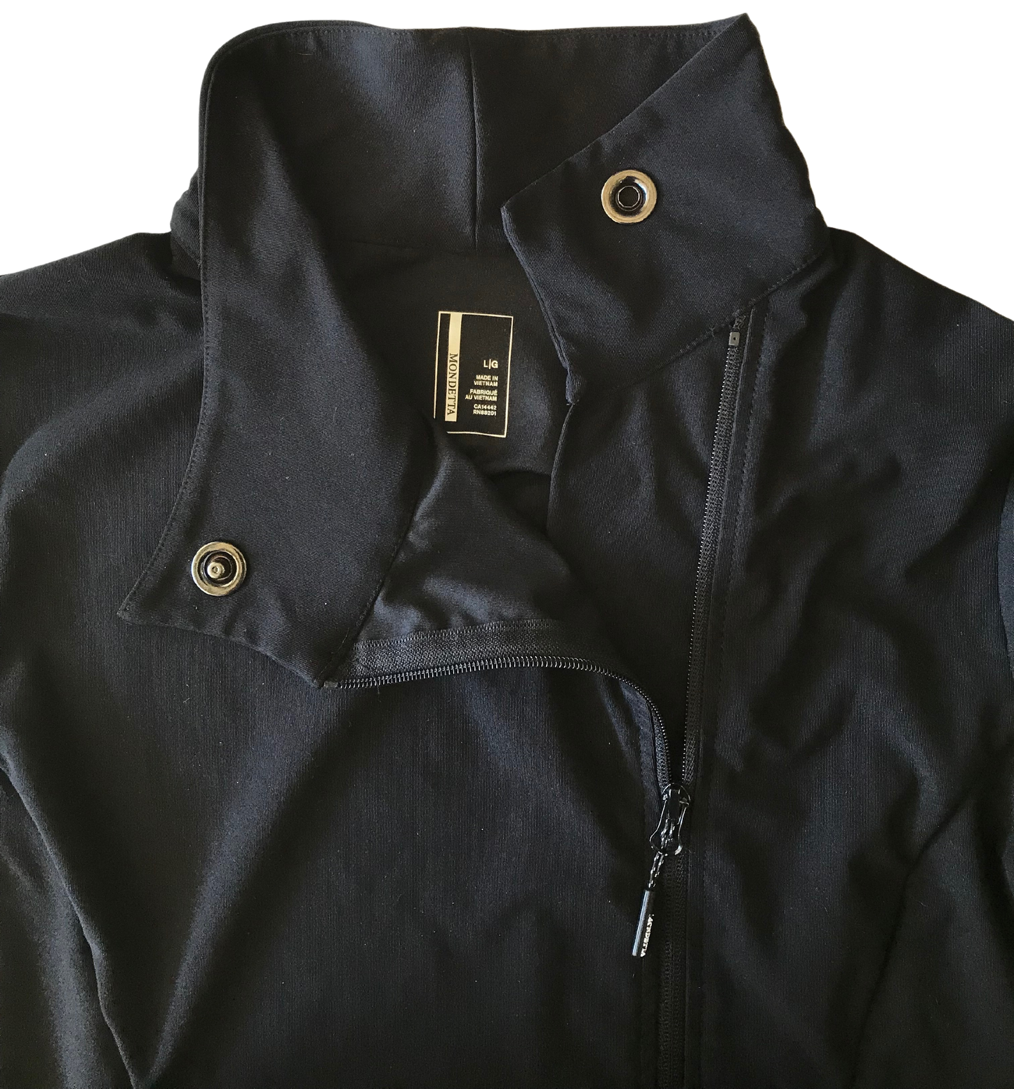 Mondetta Women's Athletic Asymmetric Black Zip Jacket M