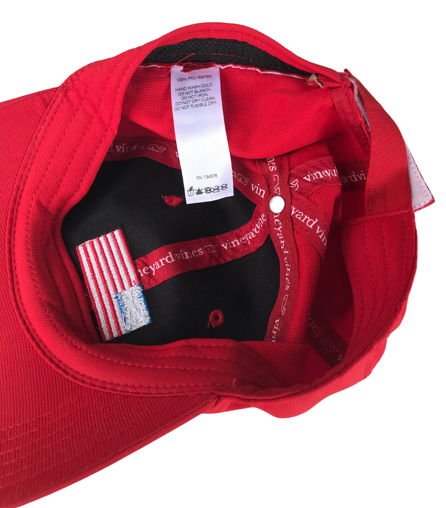 Baseball Cap - Vineyard Vines Adjustable Red Logo Hat