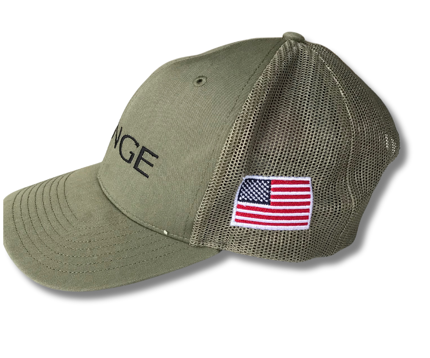 Baseball Hat - Bunge Hat American Flag Agriculture Moss Green
