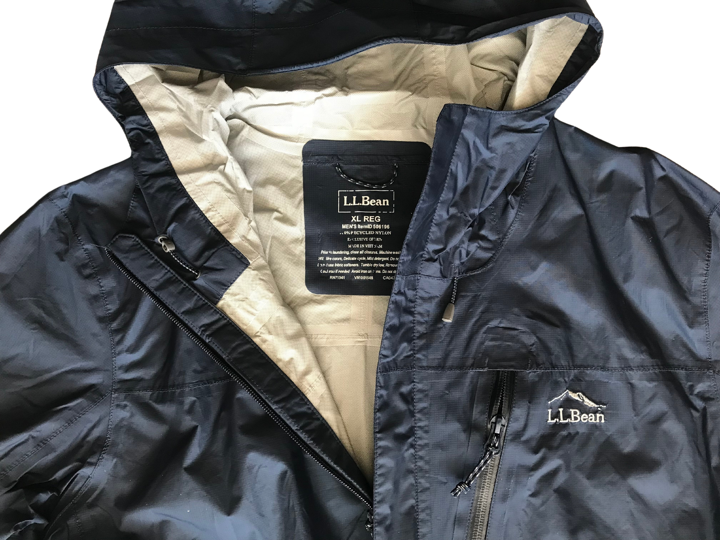 L.L.Bean Men's Trail Model Rain Jacket Black XL