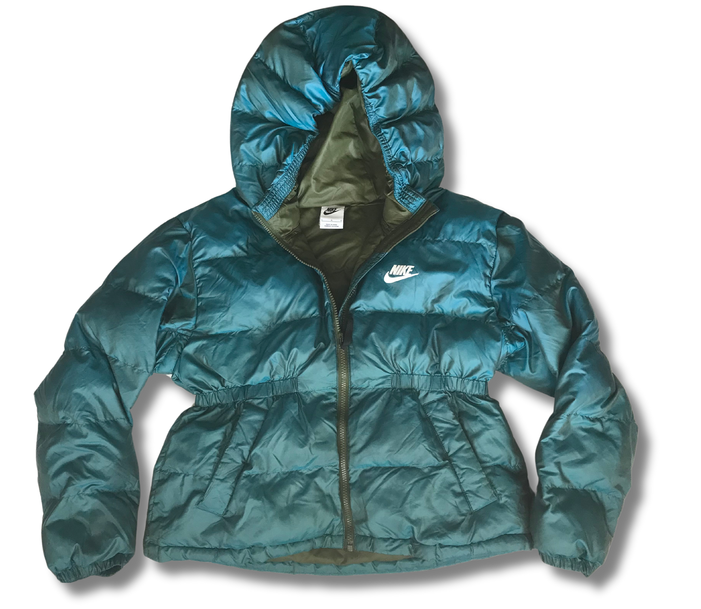 Nike Sportswear Big Kids' (Girls') Large Synthetic-Fill Hooded Jacket in Green