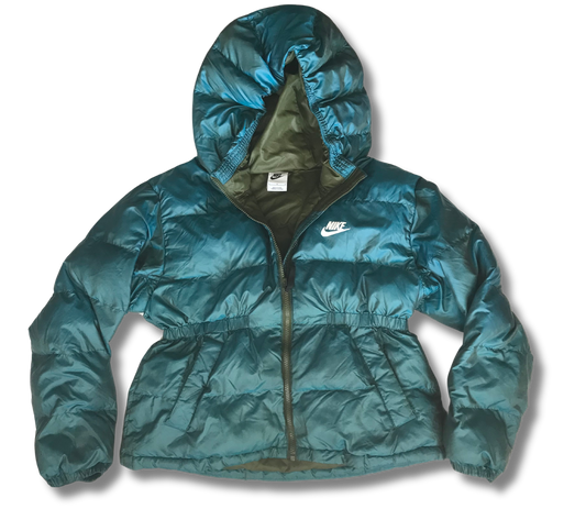 Nike Sportswear Big Kids' (Girls') Large Synthetic-Fill Hooded Jacket in Green