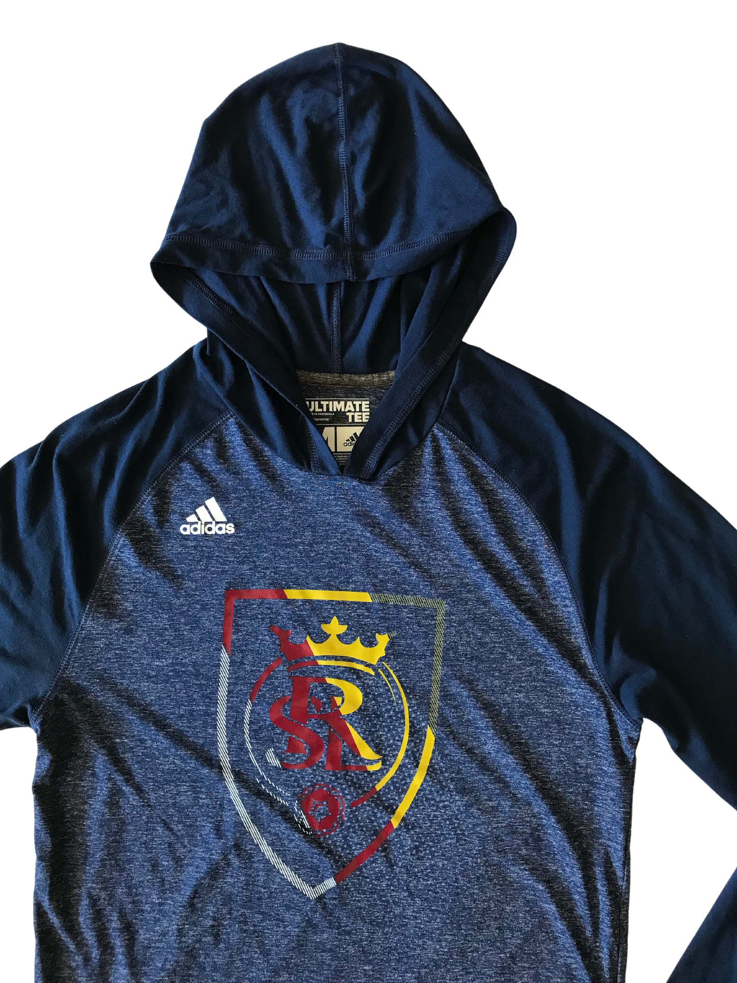 adidas Mens MLS Real Salt Lake Soccer Climalite Ultimate Tee Hooded Shirt New M